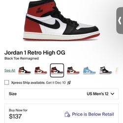 Air Jordan 1 Black Toe
