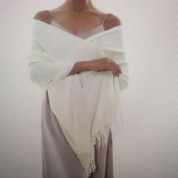 White Shawl/Cover Up For Chilly Summer Nights 