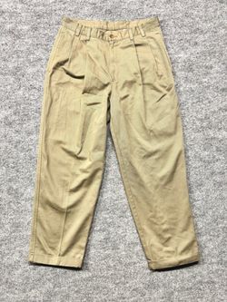 Jos. A. Bank Pants Mens 32x29 Beige Pleated Twill Cuffed Dress Bottom Designer