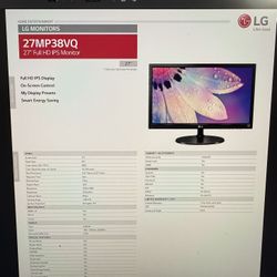 LG 27inch IPS MONITOR