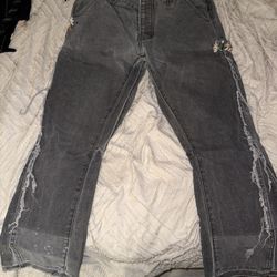 Gallery Dept. Carpenter Flare  x Gallery Tee Paint splatter x greedy unit denim
