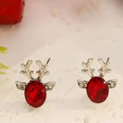 Rudolph-Inspired Crystal Stud Earrings