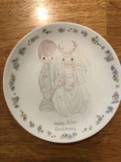 Precious Moments 50th Anniversary Plate with Stand