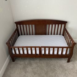 Solid Wood Toddler Bed w/ Mattress – Great Condition