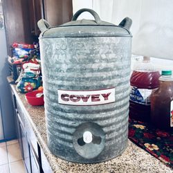 Covey Vintage WATER COOLER 5 Gallon Galvanized-Metal Steel Lined Heavy Duty