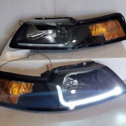 99-04 Ford Mustang LED DRL Headlights Luces Micas Calaveras Faros Faroles Focos Headlamps 