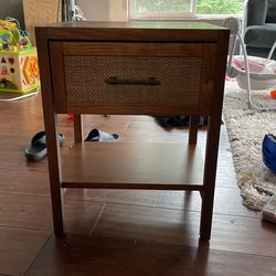Brown Wood Nightstand Side Table 