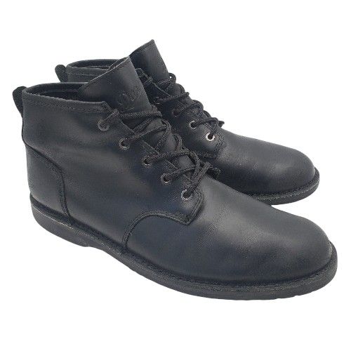 DANNER Dry Black Leather Boots Mens Sz 10 M 'Wolf Creek' Chukka Waterproof $160