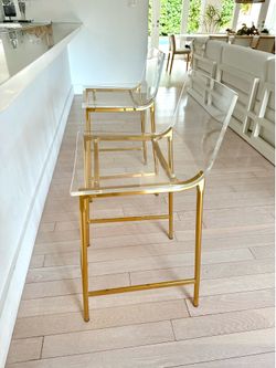 Chiaro Clear Acrylic Counter Stool With Gold Legs