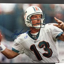 Miami Dolphins Dan Marino Hand Signed 11 X 14 Photograph with COA