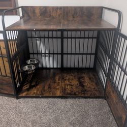 Extra Large Dog Kennel w/Wooden Inlay