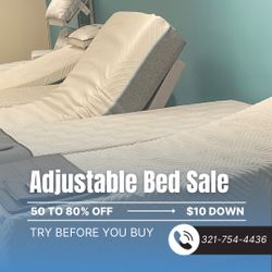🔥 Factory Direct Adjustable Beds - 50% to 80% Off! All Sizes, Take Home for $50 Today! 🔥