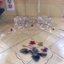 Candle Holders And Serving Platter