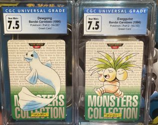 Dewgong & Exeggutor Bandai Cards CGC 7.5