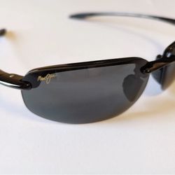 Maui Jim Sport Sunglasses Ho'Okipa MJ-407-02 Black Wrap Frames with Black Lenses