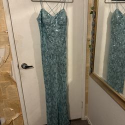 Light Teal Prom Dress