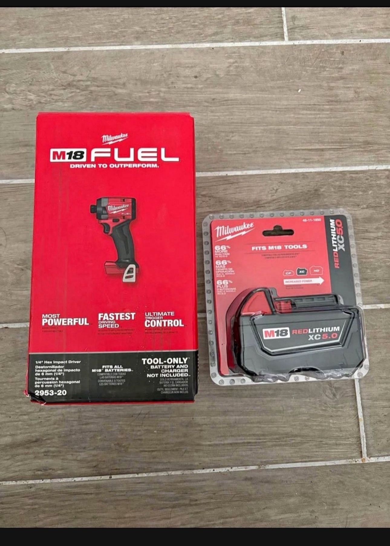 🔥 Milwaukee M18 Fuel 1/4 HEX Impact Driver + M18 5.0 Battery