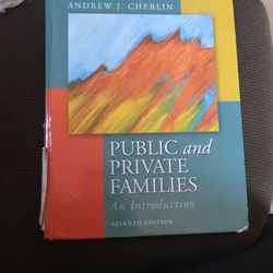 Public and private Families An Introduction Seventh Edition Textbook