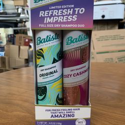 Duo Pack Batiste Dry Shampoo-Original Classic Clean & Cozy Cashmere Toasted