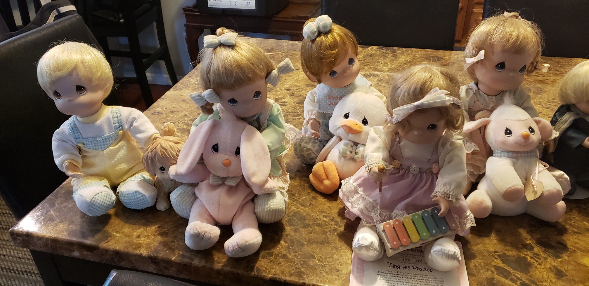 Precious moments collectible ceramic dolls 9" tall
