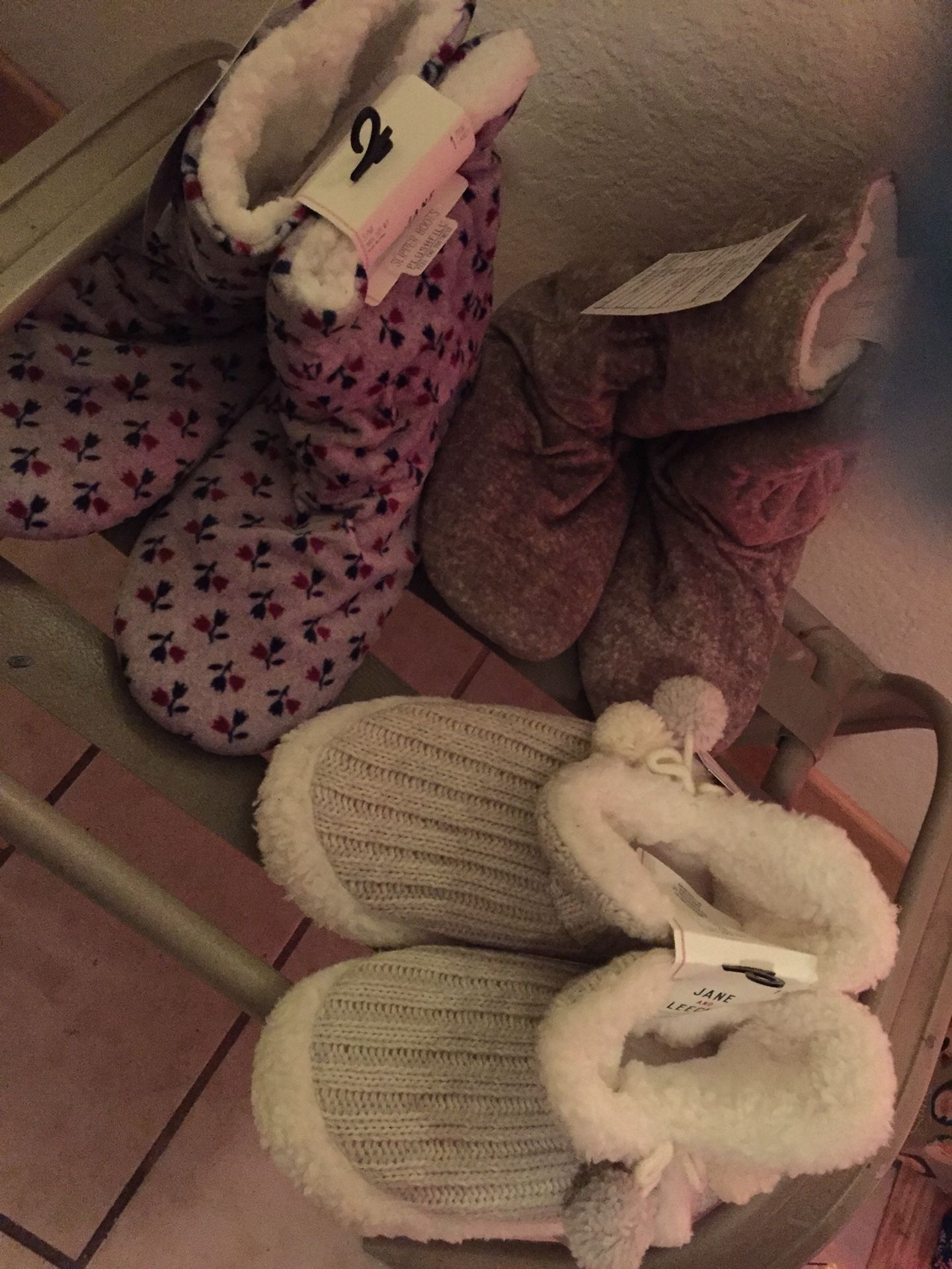 Jane and Bleecker slipper boots and slipper socks
