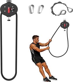 Endless Rope Trainer Portable Pulley System w/ Adjustable Resistance 14FT
