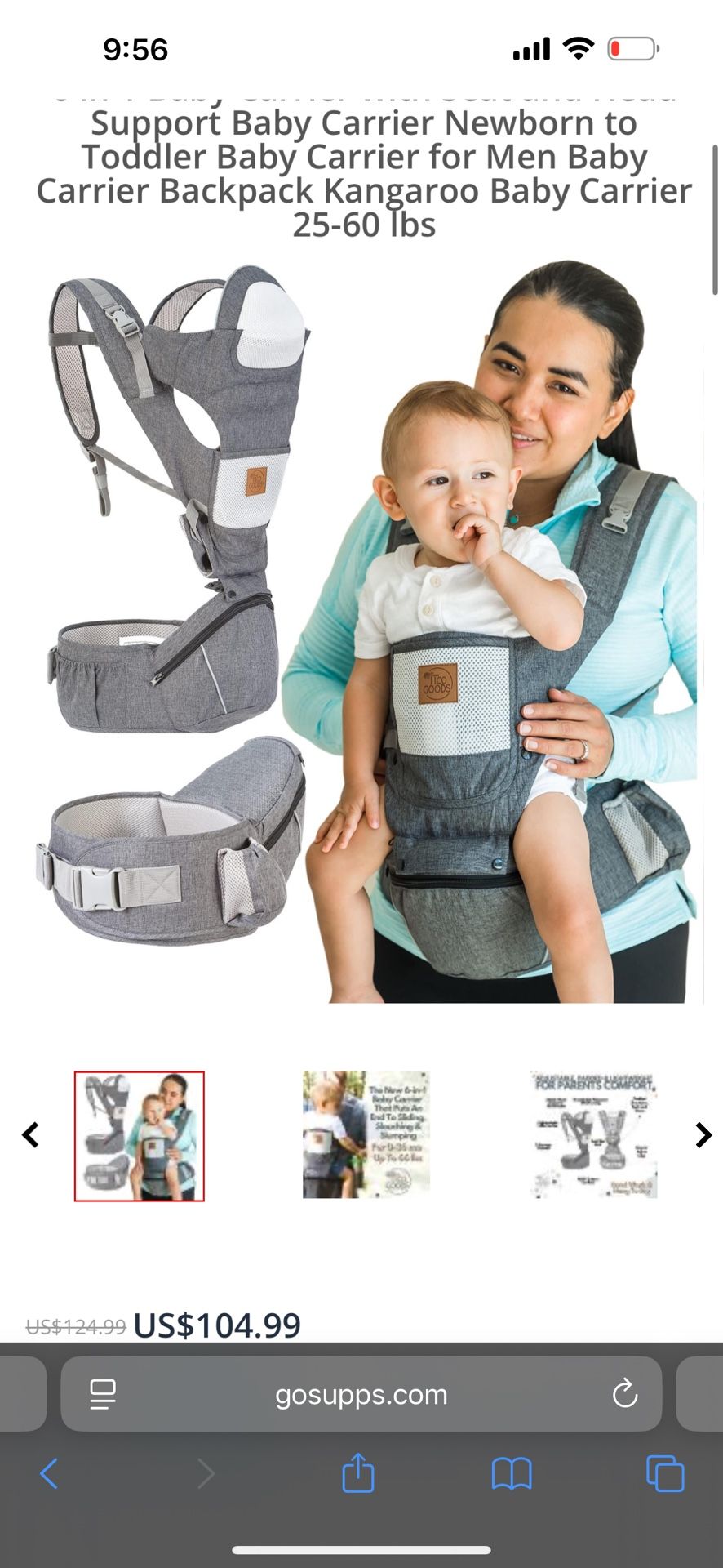 TICO GOODS Baby Carrier with Hip Seat- 6 in 1