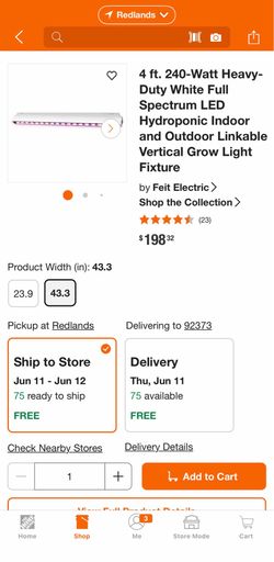 4 ft  LED grow light  240 volt