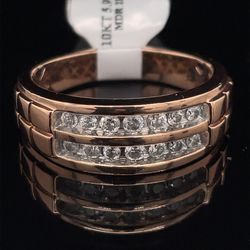 10KT Rose Gold Diamond Ring 5.90g Size 9 1/2 161480