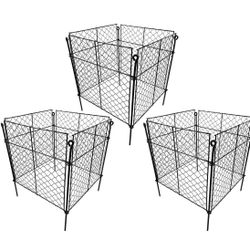Plant Protectors from Animals, (3 Packs) 13.8" L x 13.8" W x 12" H Plant Cages for Outdoor Plants, Chicken Wire Plant Protector, Protect Vegetables, N