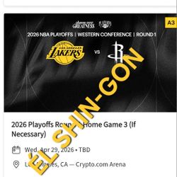 Lakers vs Rockets 4 Playoff Tickets 4/29/26 Section 321 Row 6   $170 Each R1 HOME GAME 3