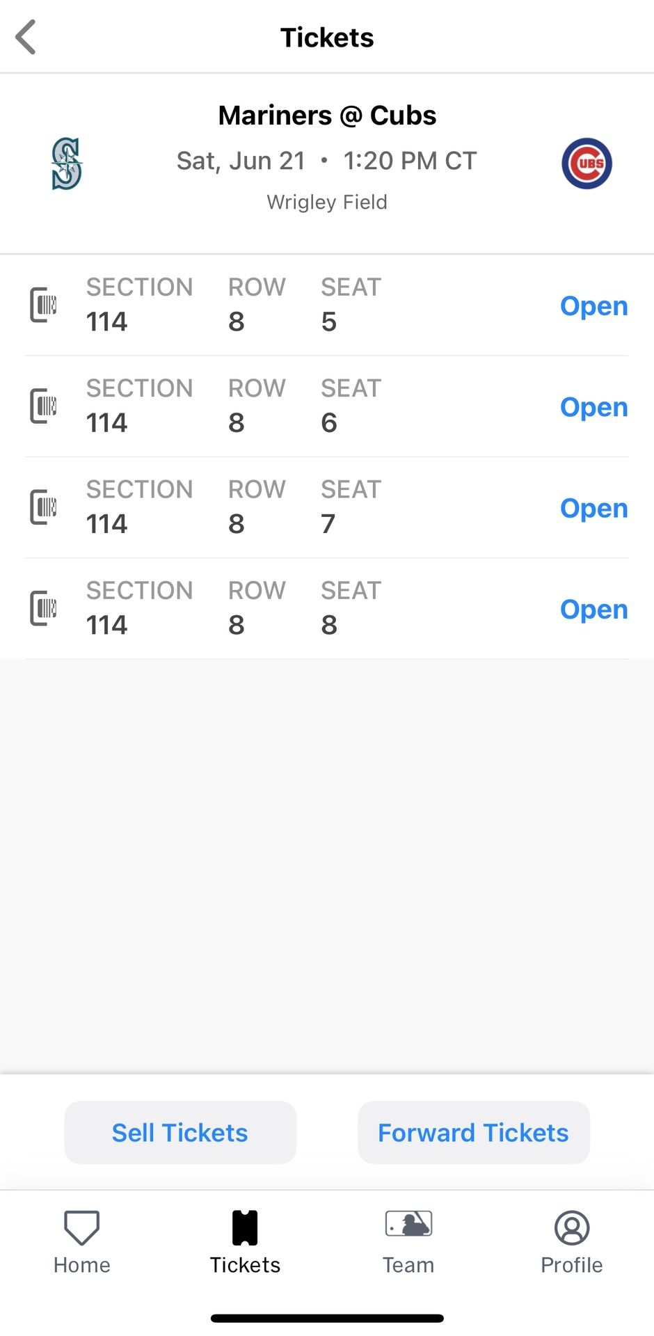 Cubs Vs Mariners Tickets 6/21