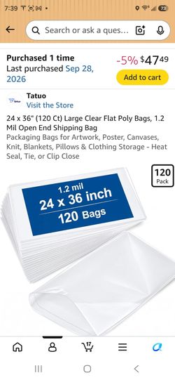 Large thick clear bags for storage