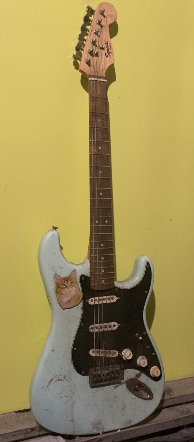 FENDER SQUIER ELECTRIC GUITAR FOR CAT LOVERS & SWIFTIES $100