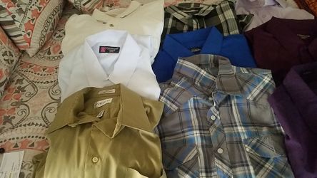 (8)Men gently used Long Sleeve Shirts L&XL $10 For All