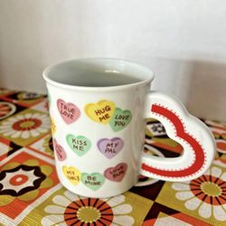 Vtg 1995 Westwood Valentine Candy Heart Coffee Mug Cup Hot Lips Love Kiss