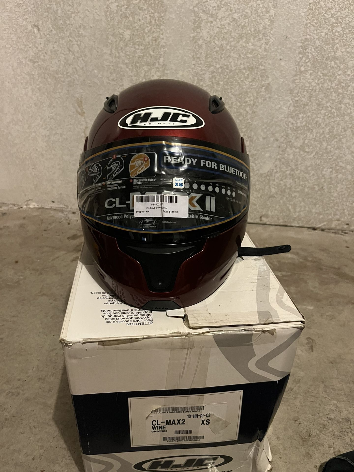 HJC Motorcycle Helmet (XS - Wine)