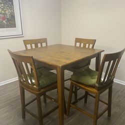 Dining Table With 4 Chairs & Cushions 