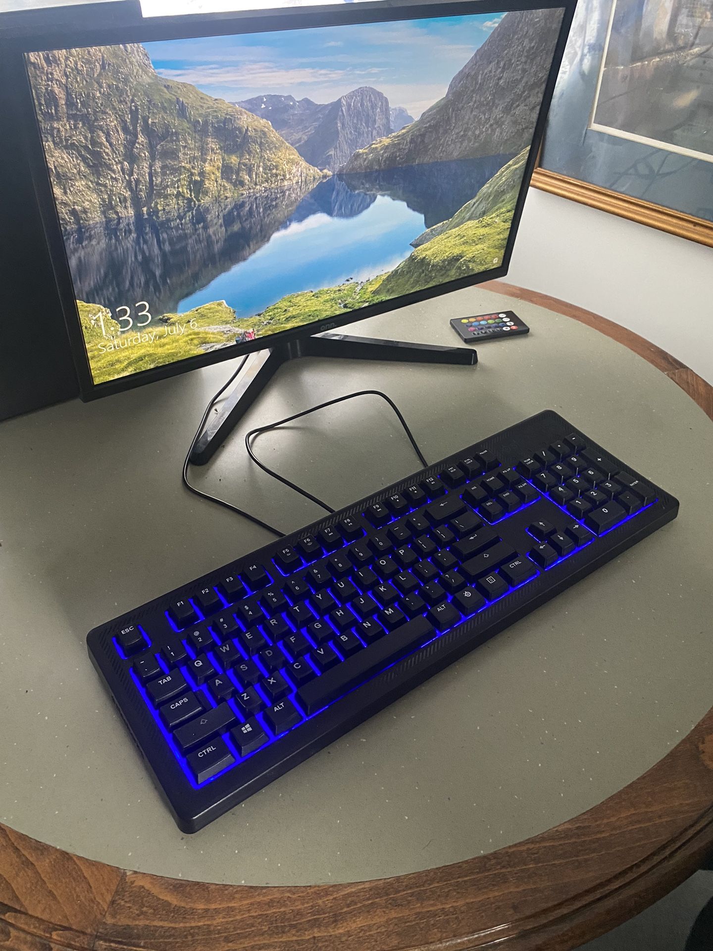 onn. monitor and light up keyboard