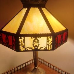 Antique Slag Glass Lamp