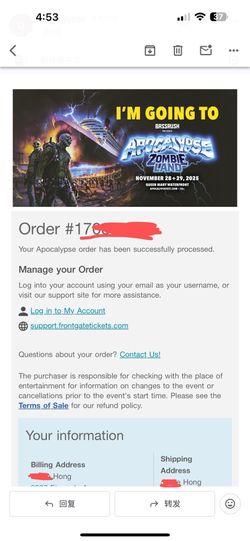 2 apocalypse zombie land festival GA Saturday tickets