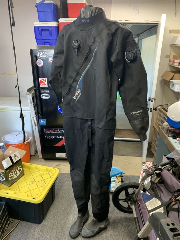 Bare Trilaminate Tech Drysuit Size XXL with all the fixins for Sale in