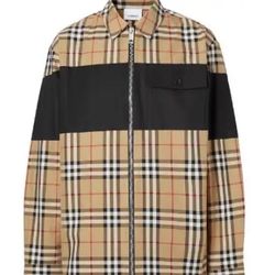 Burberry stripe detail zip-fastening jacket