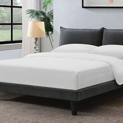 Brand New Grey Modern Style Queen Platform Bed Frame (Available In Eastern King)
