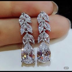 3 White Gold Plated Earrings
