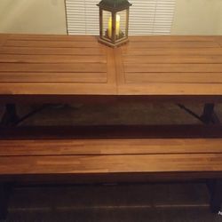 Wood Table With Bench