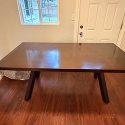 Wood Dining Room Table w/ Leafs