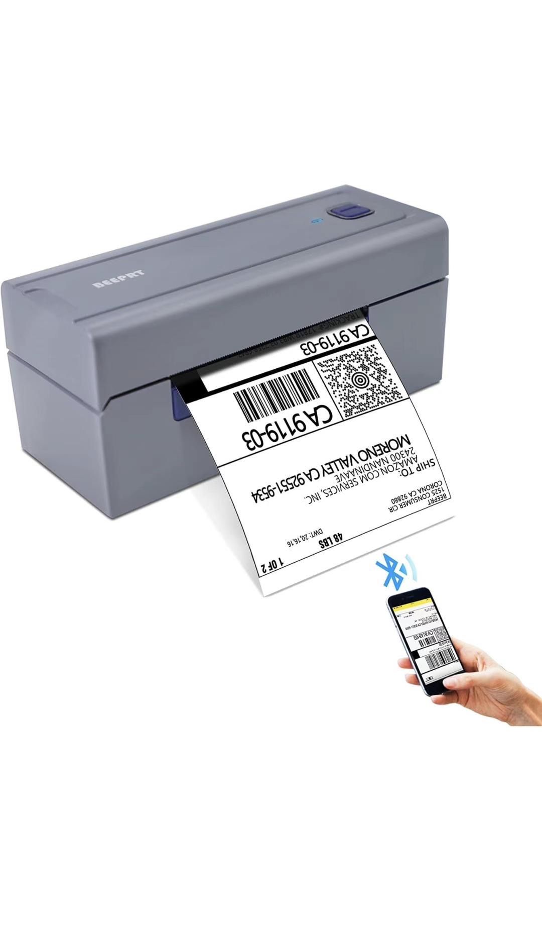 Bluetooth Shipping Label Printer - 4x6 Wireless Label Printer for Shipping Packages, Thermal Label Printer Compatible with Shopify Ebey Amazon Etsy Fe