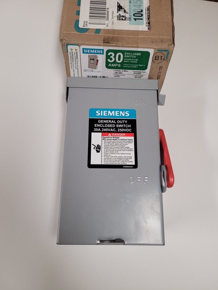 Siemens General Duty 30 Amp 2-Pole 3-Wire 240-Volt Fusible Indoor Safety Switch  RBPU