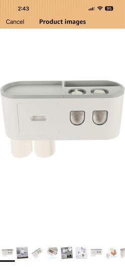 Wall-Mounted Toothbrush Organizer Cup Holder and Dual Toothpaste Dispensers Space-Saving Bathroom Shelf with Drainage Clean Abs Construction Holds Too
